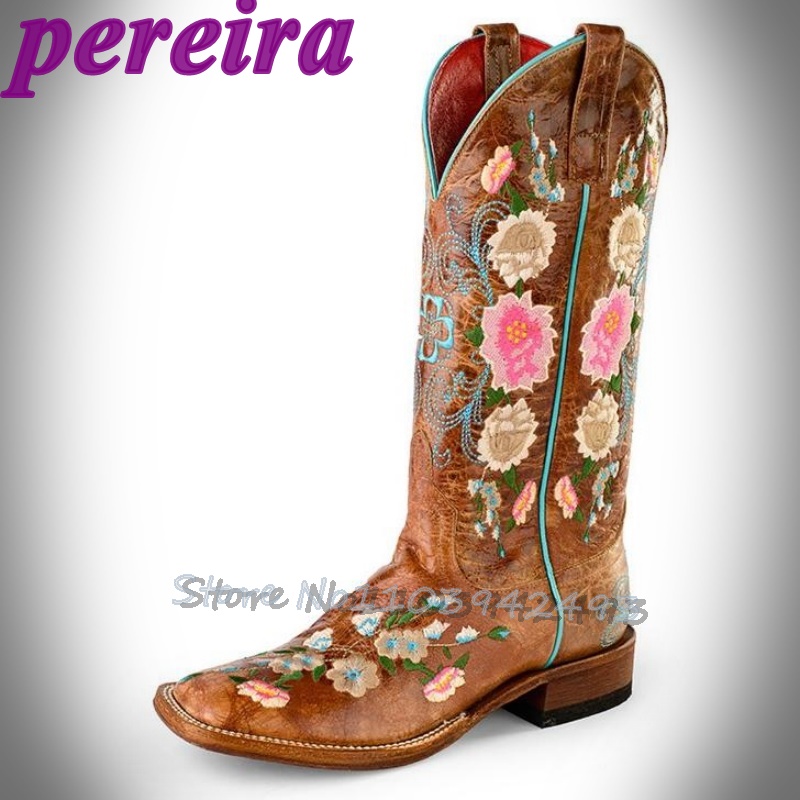 Embroidery Rose - Botas de flores bordadas, Botas de
