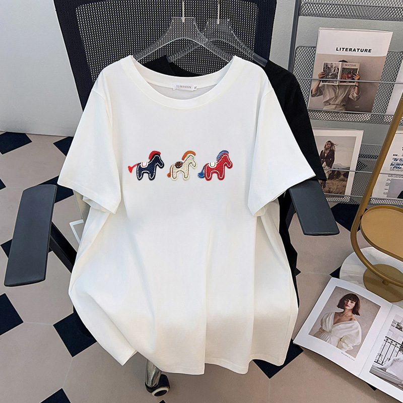Embroidery Cotton Shirt - Camiseta de Verano para Mujer Tallas