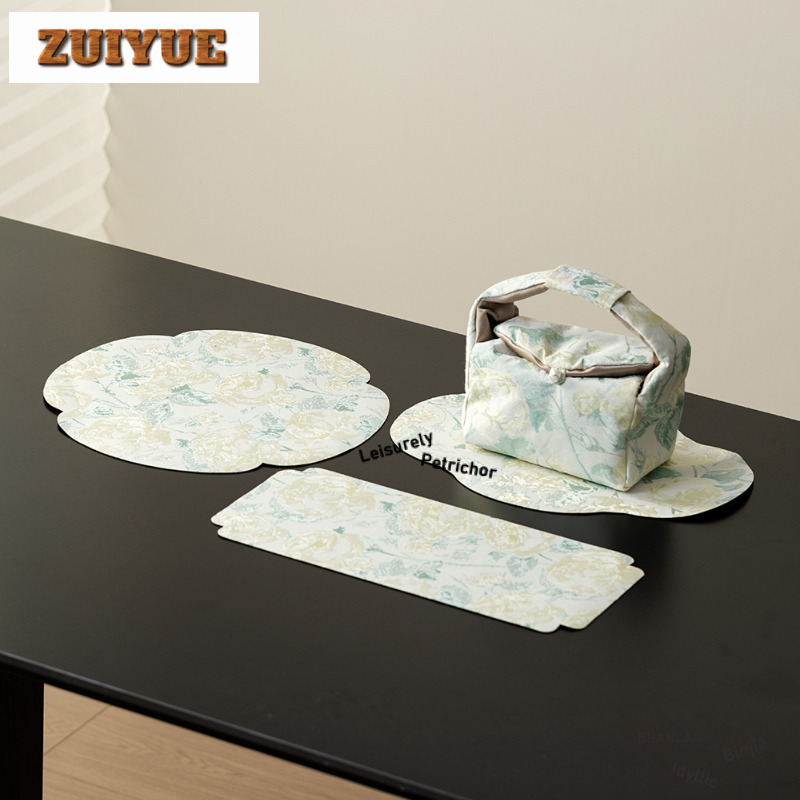 Embroidery Rose - Manteles de mesa de té con