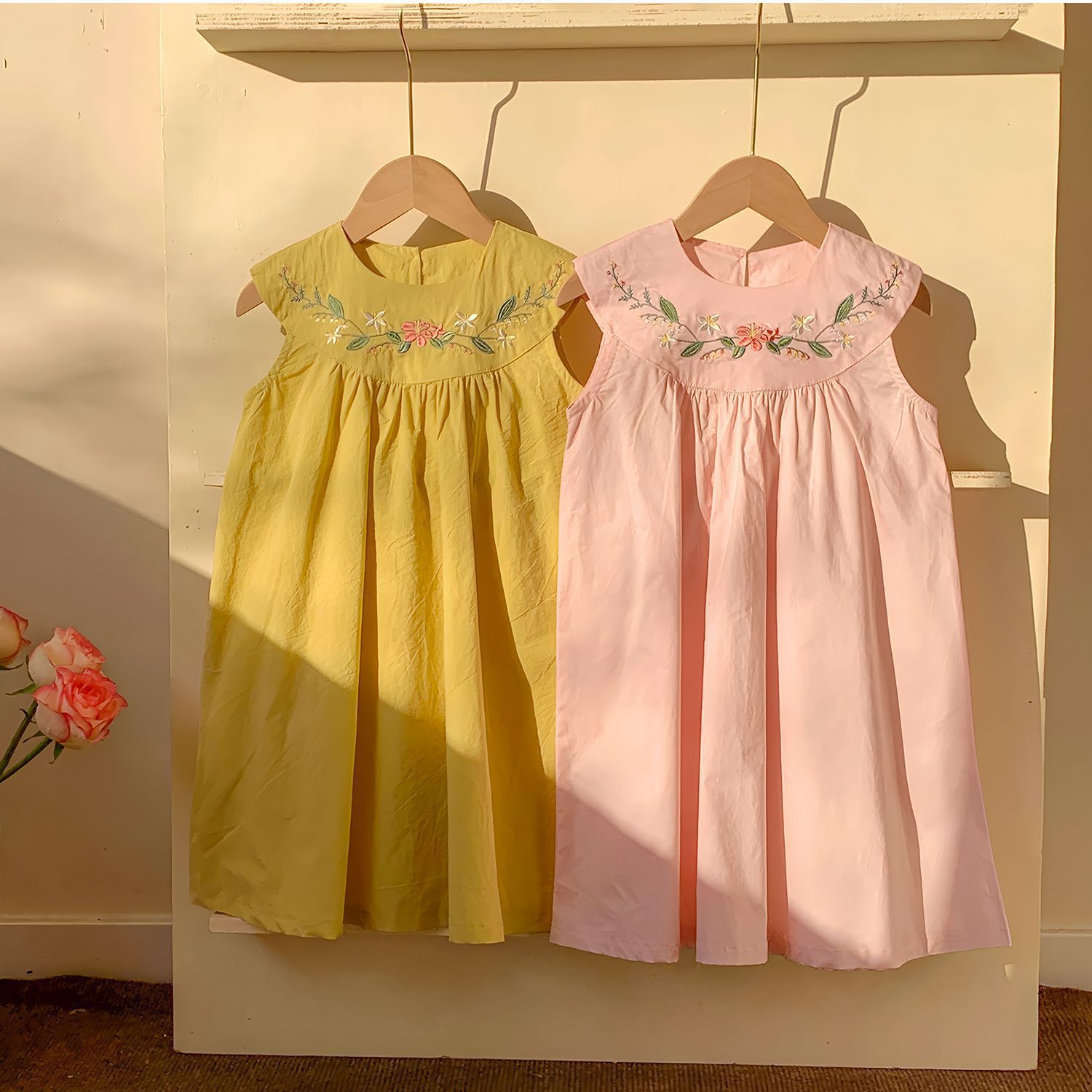 Embroidery Yellow Dress - Vestidos Casuales de Verano para Niñas