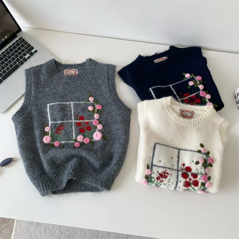 Chaleco de punto con bordado f - Embroidery Rose reseña y precio