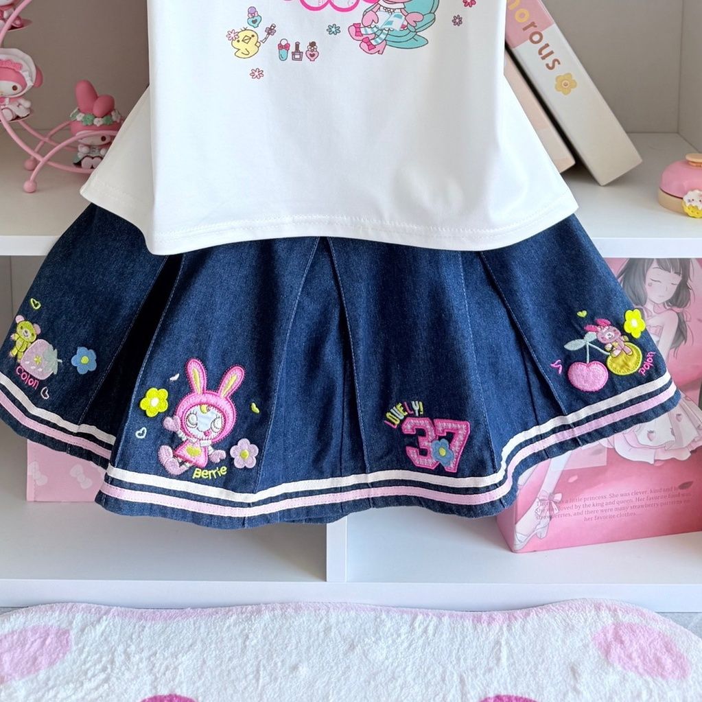 Conjuntos de falda dulce japon - Embroidery Cotton Shirt reseña y precio