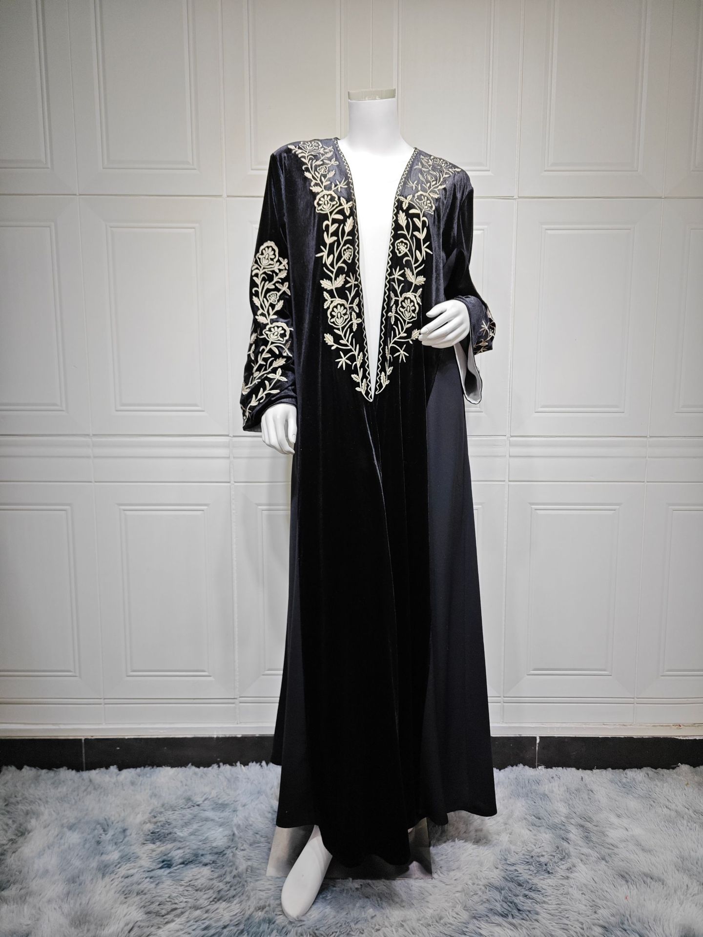 Abaya Abierta de Terciopelo, C - Embroidery Kebaya reseña y precio