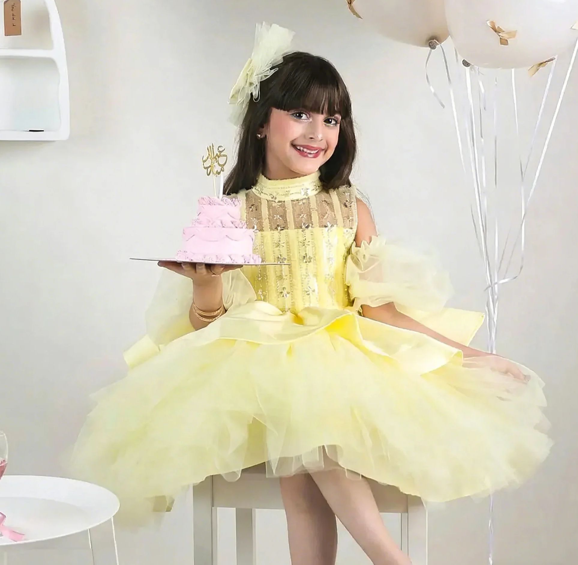 Vestidos de niña de flores ama - Embroidery Yellow Dress reseña y precio