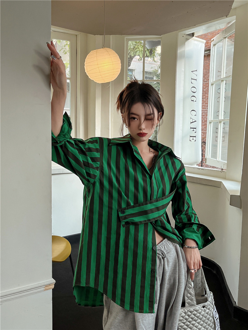 Camisa a rayas coreana con per - Embroidery Online reseña y precio