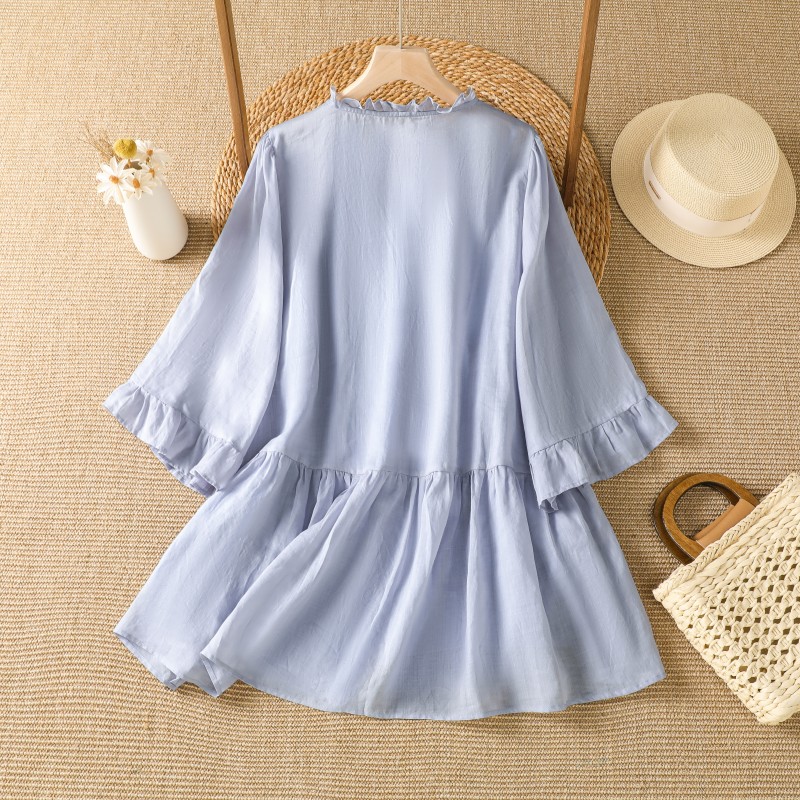 Elegante Camisa de Lino y Algo - Embroidery Cotton Shirt reseña y precio